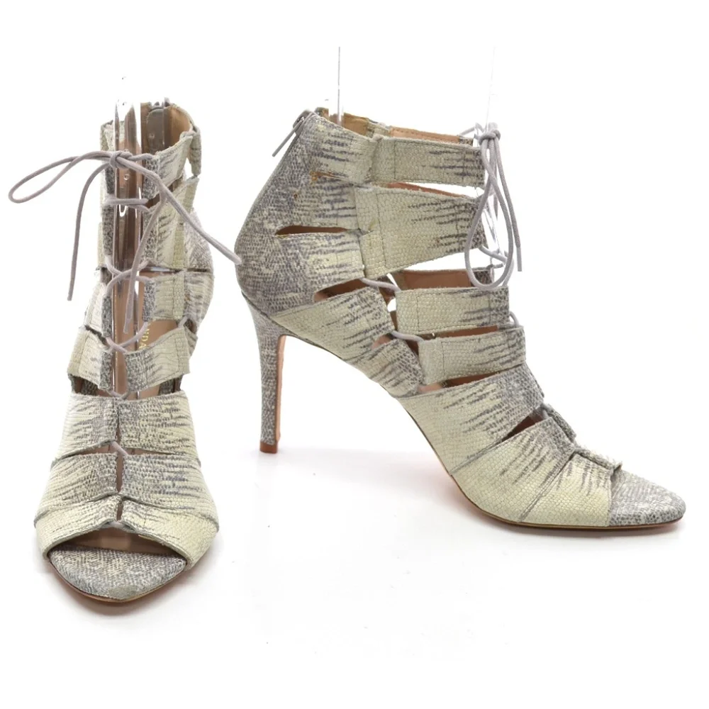 Loeffler Randall Lottie Snake Back Zip Pumps 10 B